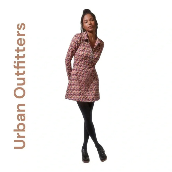 Urban Outfitters Harley Printed Long
Sleeve Mini Dress size‎ S/P - Picture 1 of 6